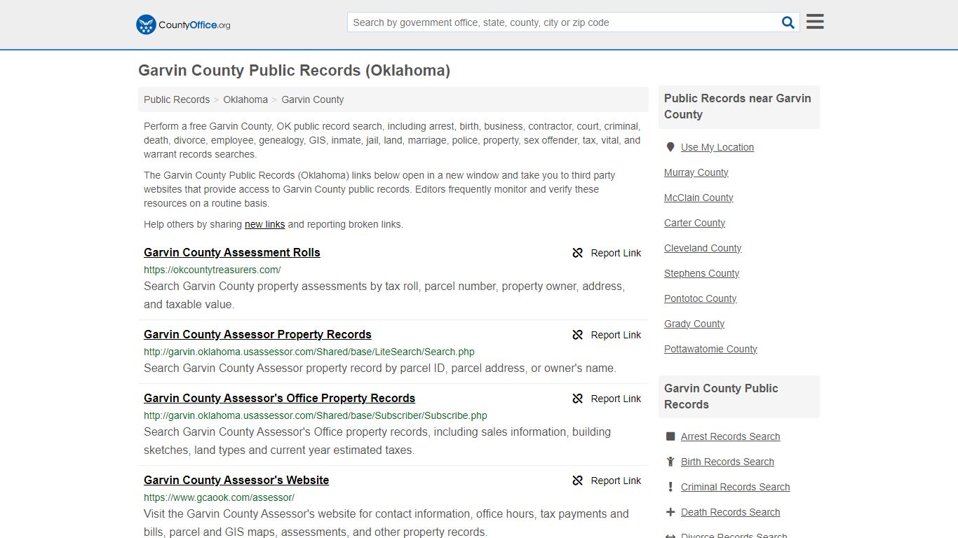 Garvin County Public Records (Oklahoma) - County Office
